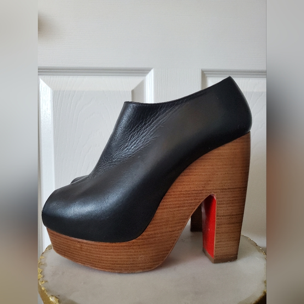 Christian Louboutin Black Leather Platforms